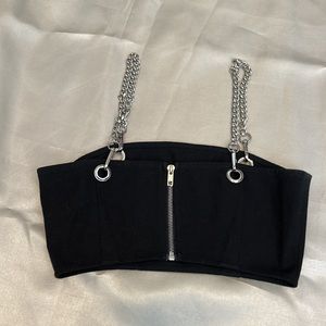 Carmar Miami Bandeau Metal Chain Straps Zipper Back Punk MOVING SALE